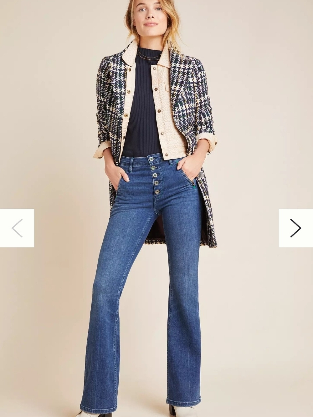 Pilcro and the Letterpress Blue High-Rise Boot Cut Jeans